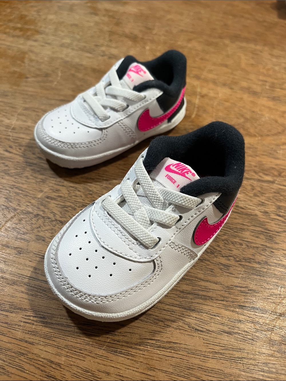 Nike Force 1 Toddler Shoe Size 4 (4C) Black/white/pink